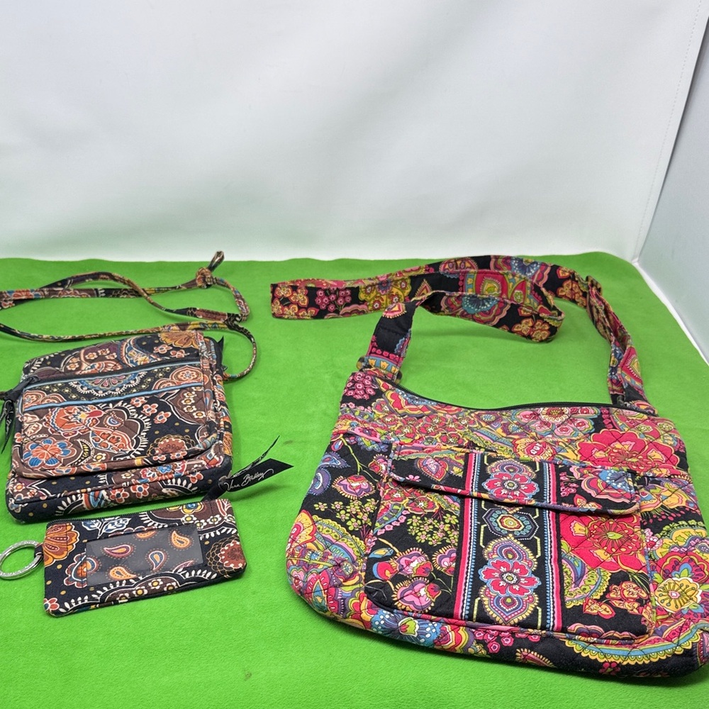 2 Vera Bradley hipster hippy crossbody bags and one wristlet